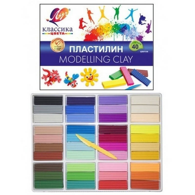 

Пластилін Луч "Класика" 40 кол. 28С1922-08, зі стеком, 6шт/ящ