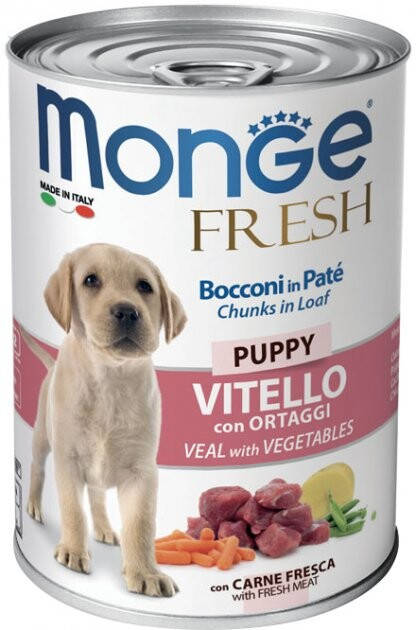 

Влажный корм для щенков Monge Fresh Puppy Veal with Vegetables 400 г