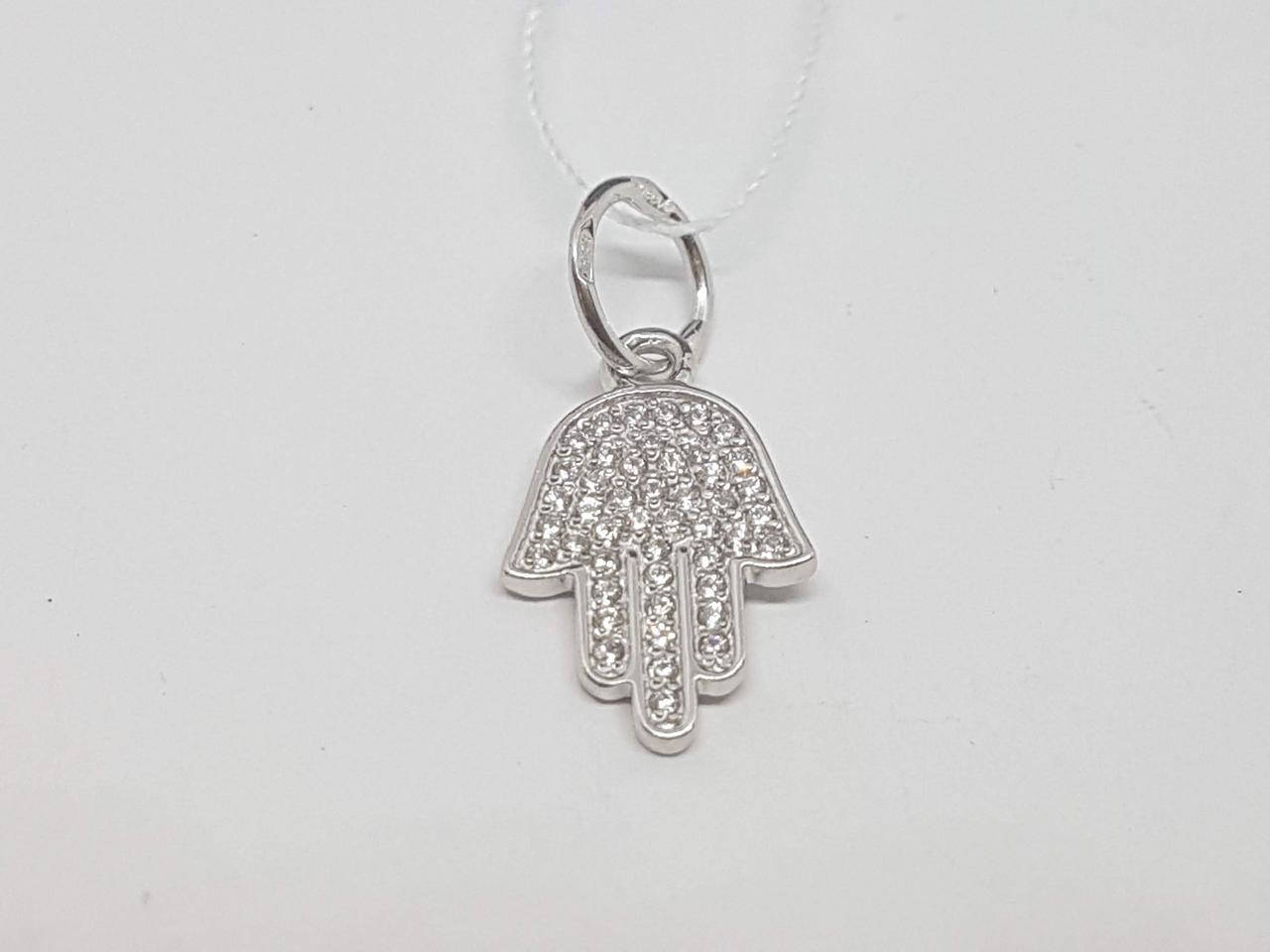 

Серебряная подвеска "Хамса (Рука Фатимы)" с фианитами. 500300-КР
