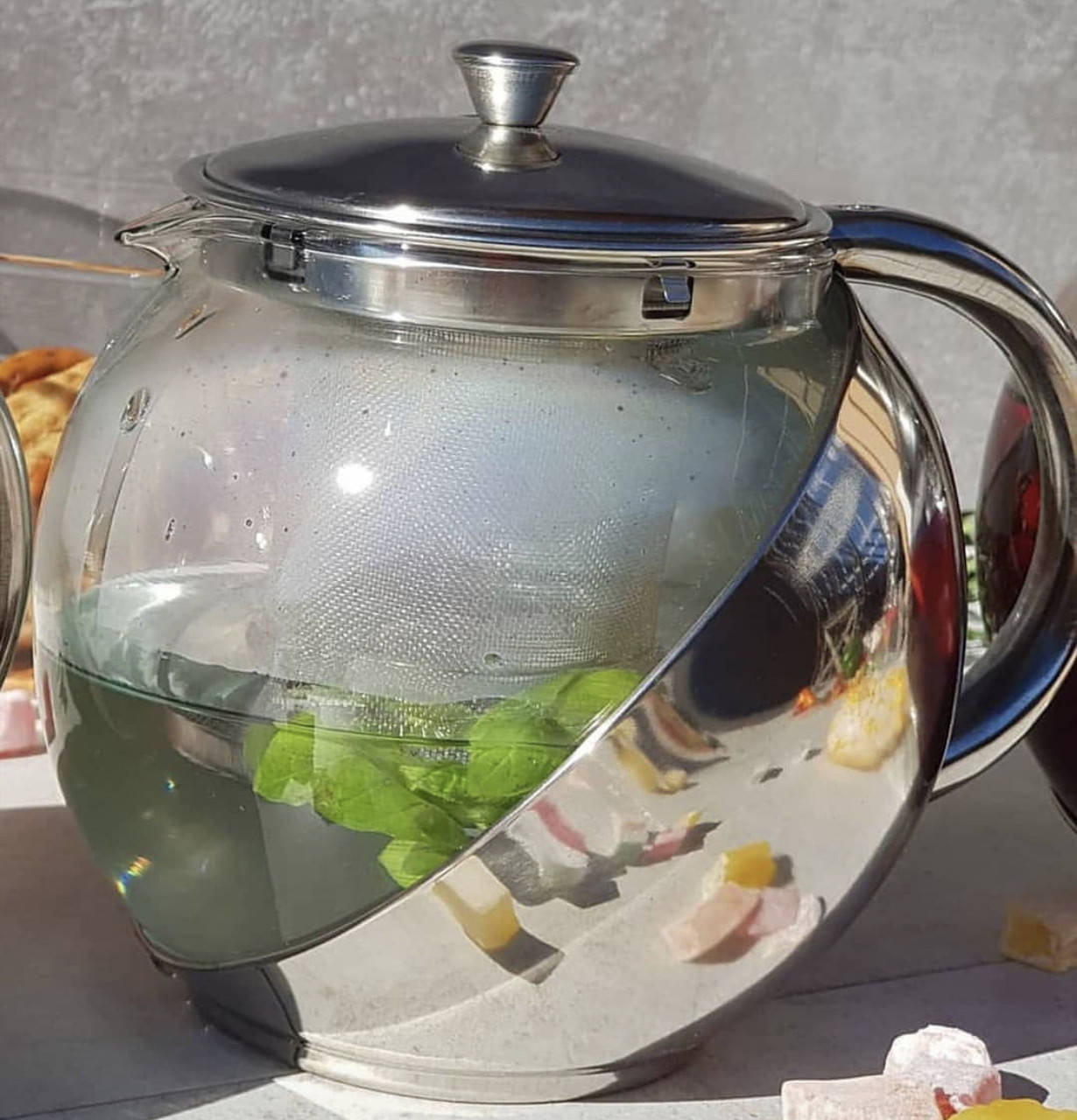

Чайник для заварки чая 1100 мл Frico FRU-369 Чайник заварник стеклянный с нержавеющим ситом, Прозрачный
