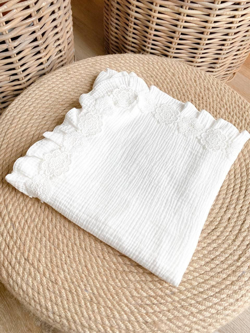 

Крижмо для хрестин муслін, Белый