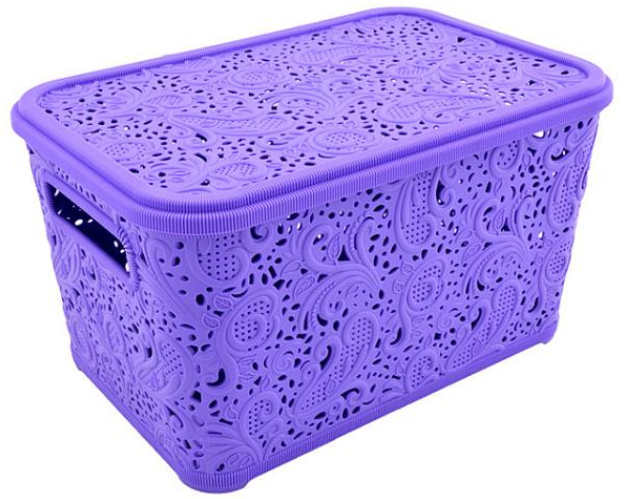 

Корзина с крышкой Efe Plastics Ажур 6 л 29х20х12.5 см