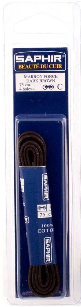 

Saphir шнурки тонкие / вощенные / темно-коричневые 75 см