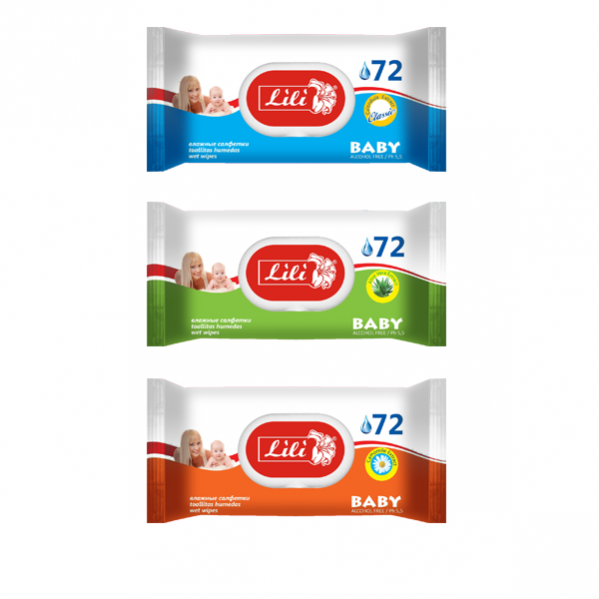 

Салфетка влажная 72шт Lili Детские с клапаном