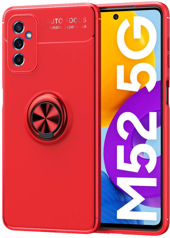 

Чехол с кольцом Samsung Galaxy M52 M526 Autofocus (Самсунг Галакси М52), Красный