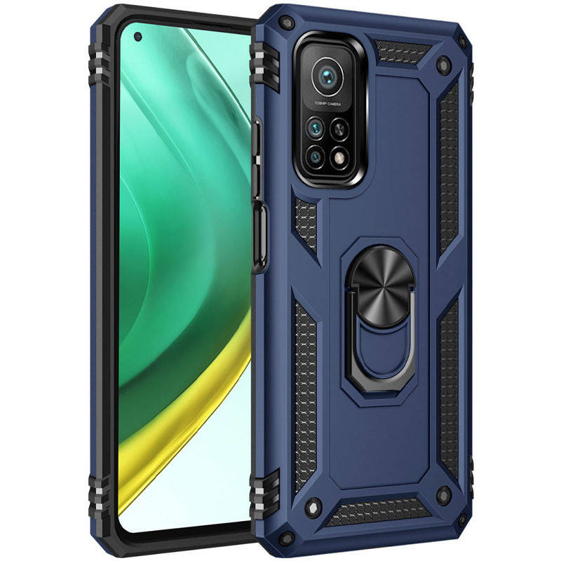 

Чехол противоударный с кольцом Xiaomi Mi 10T / Mi 10T Pro чохол ми 10т про синий