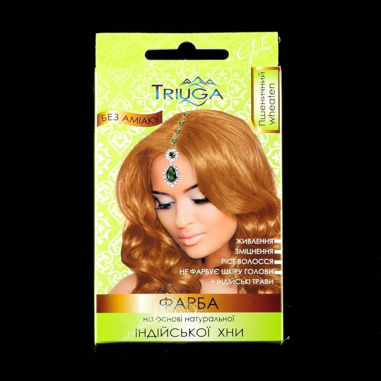 

Натуральная краска для волос на основе хны Триюга - цвет пшеничный, 25 г