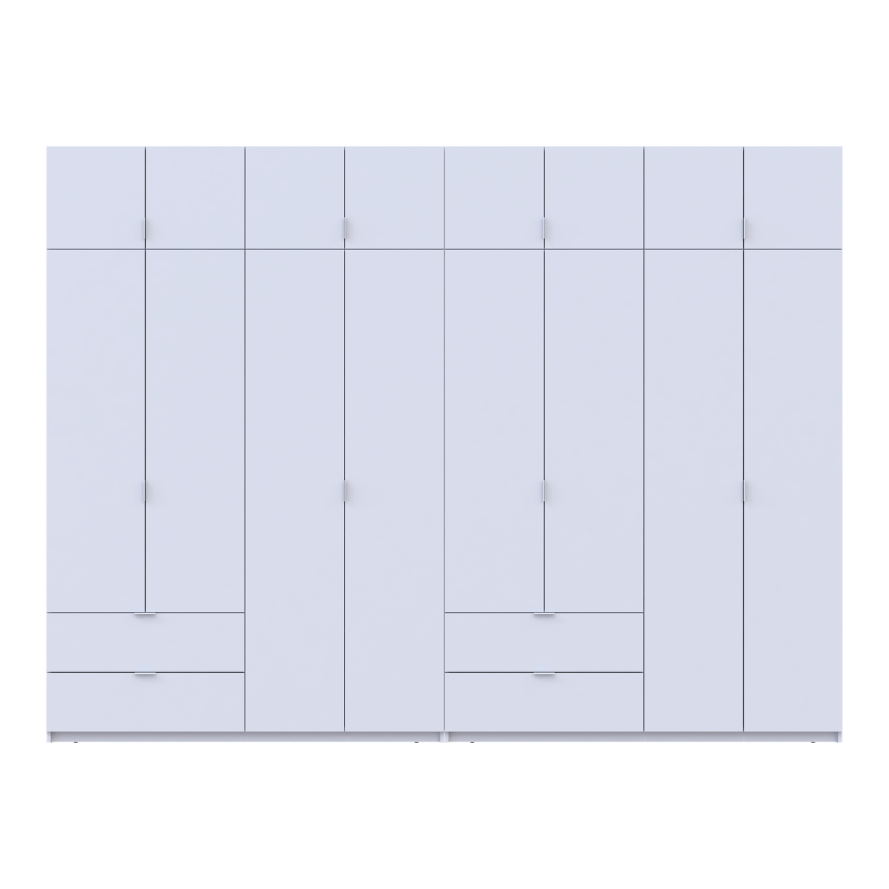 Розпашна Шафа для одягу Doros Лукас Білий 4+4 ДСП 320х50х240 (42005126) 4