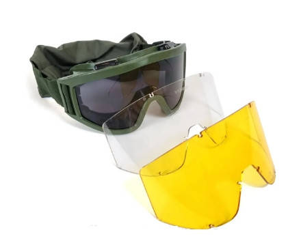 

Защитные баллистические очки + 3 вставные линзы (Оливковый)