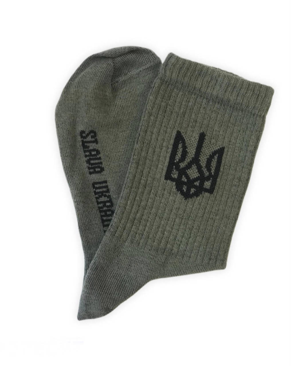 

Мужские носки патриотические (цвет-хаки, тризуб)