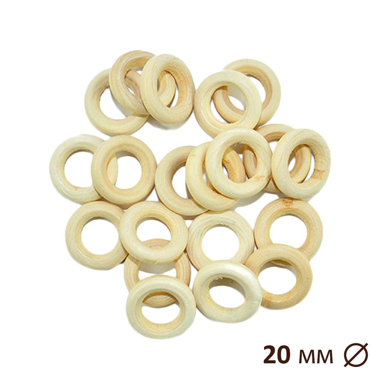 

Кільце дерев'яне для макраме, слінгобус Ø 20 мм