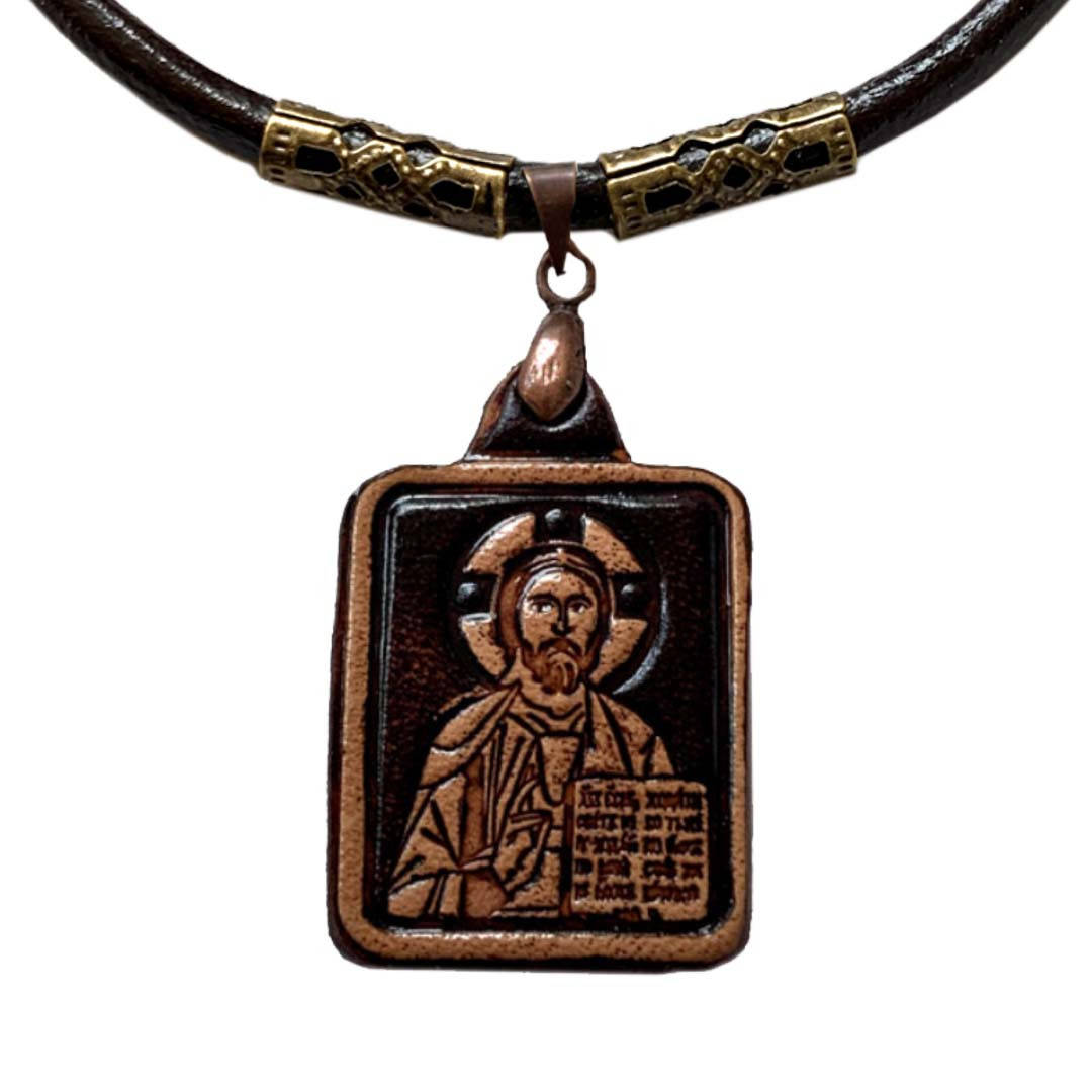 

Спаситель Господь вседержитель Ладанка нательная из Кожи (20х30х3мм)