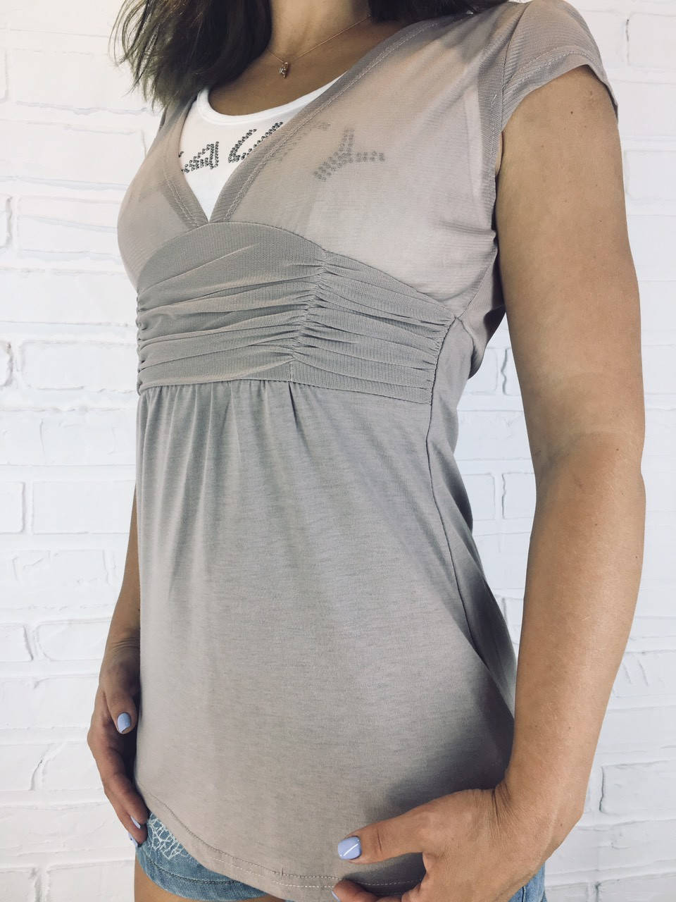 

Футболка женская 7723 бежевая, Бежевый