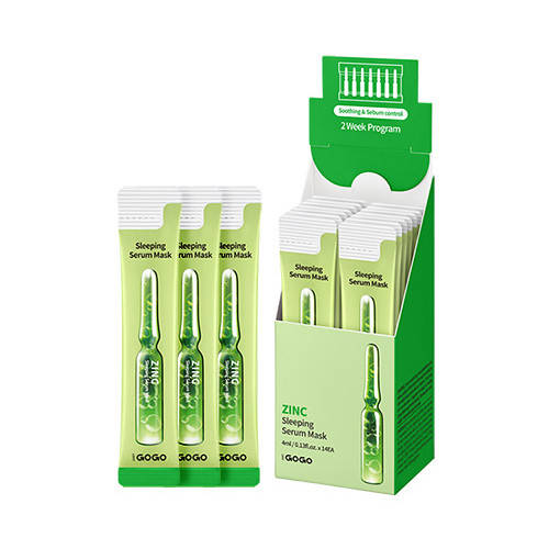 

Ночная ампульная маска JUST GOGO Sleeping Serum Mask 4ml Цинк (Zinc)