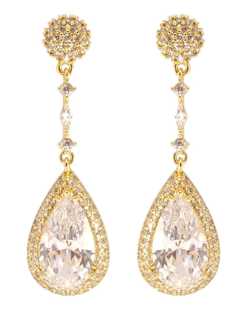 

Серьги Xuping QQMM Позолота 14K игла серебро 925 подвески на гвоздиках "Роскошные кристальные капельки"