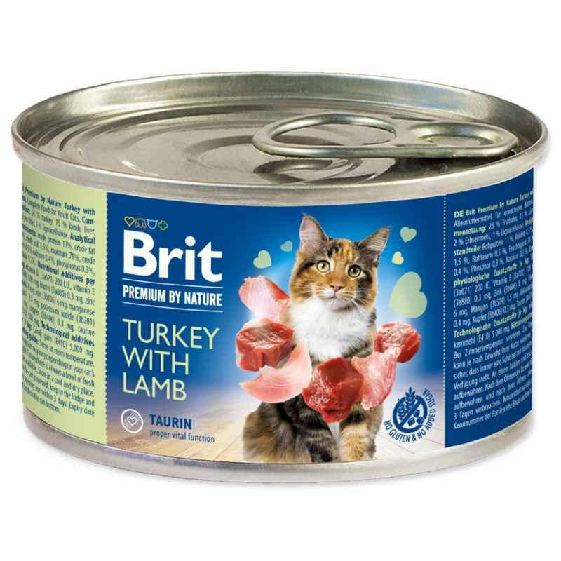 

Brit Premium by Nature Turkey with Lamb 200 г - Влажный корм с индейкой и ягненком для взрослых котов (паштет)