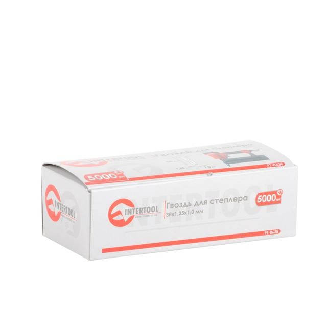 

Цвях для степлера 38мм 1.0x1.25мм 5000шт/упак INTERTOOL PT-8638