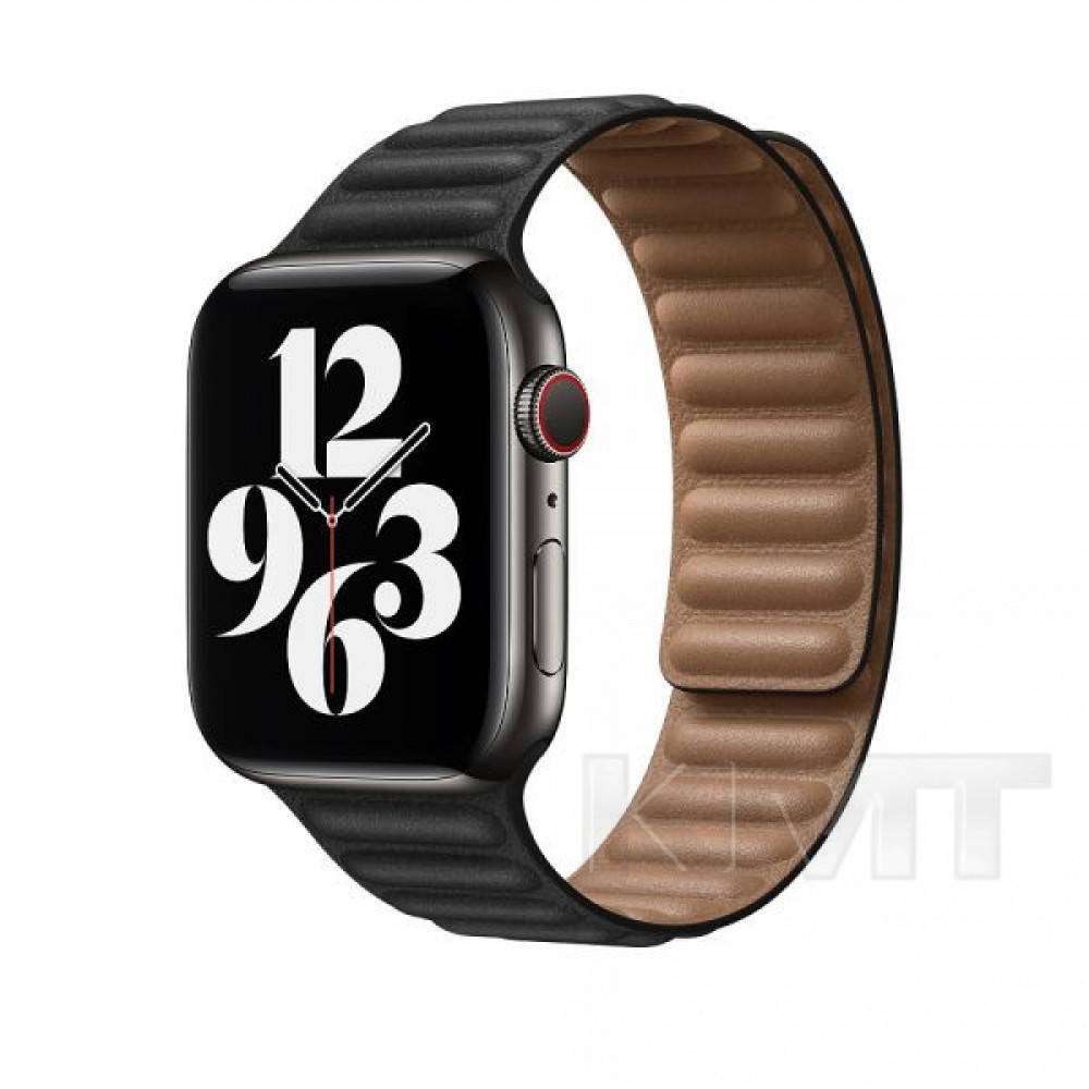 

Ремешок Apple Watch Leather Link 42/44/45 mm — Black