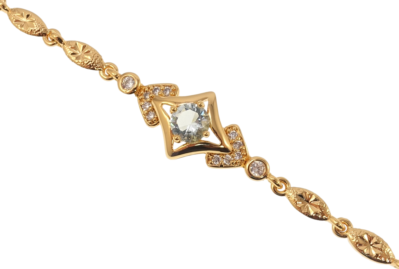 

Браслет Xuping Позолота 18K "Вставка с дымчатым фианитом" длина с доп.замком 16.5,18.5см х 4мм