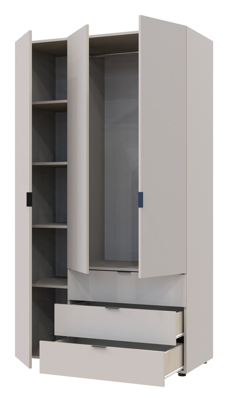 Розпашна Шафа для одягу Doros Гелар Кашемір 3 ДСП 116.2х49.5х203.4 (80737633) 3