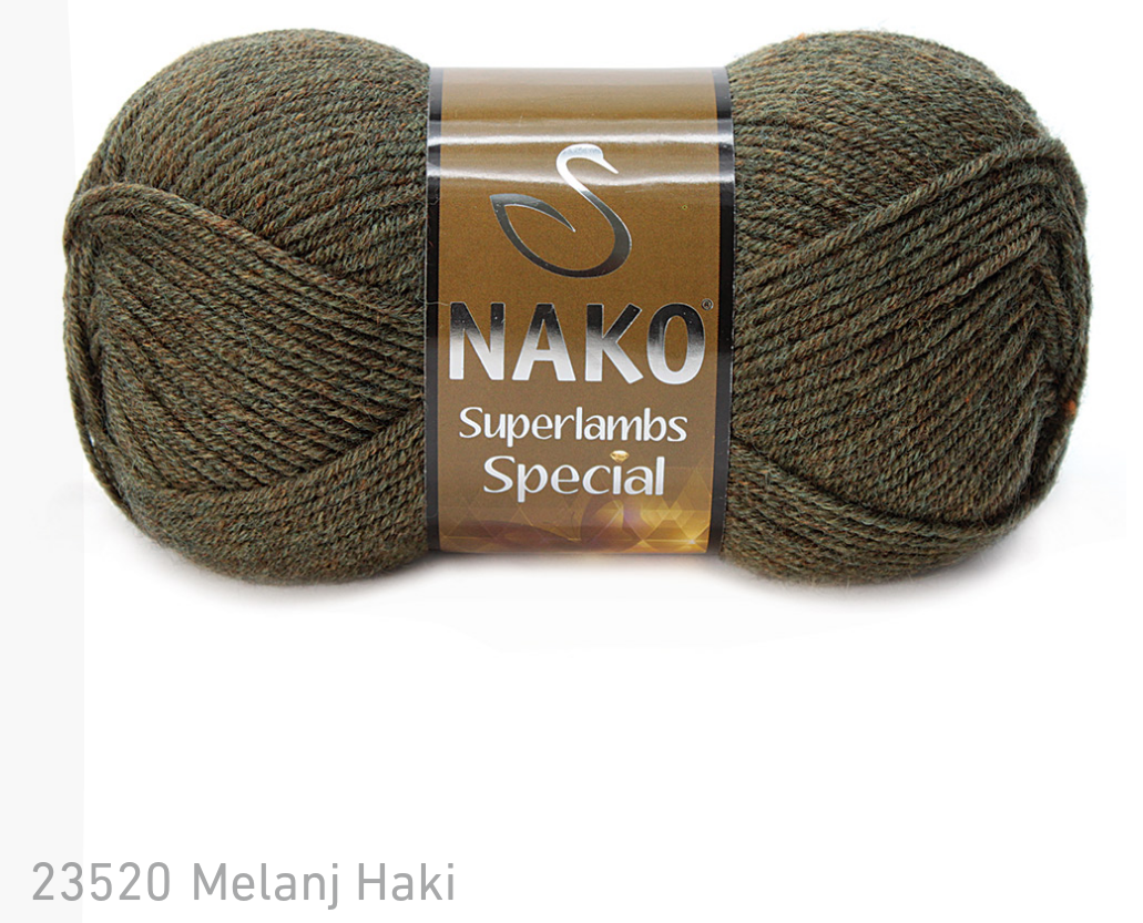 

Nako Superlambs Special меланжевый хаки № 23520