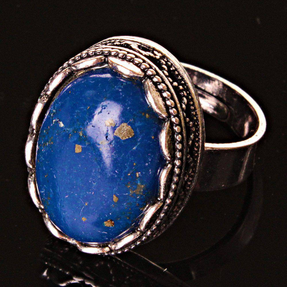 

УЦЕНКА Кольцо Лазурит оправа "зубчик" "М" овальный камень 2,1*1,6 см без р-р