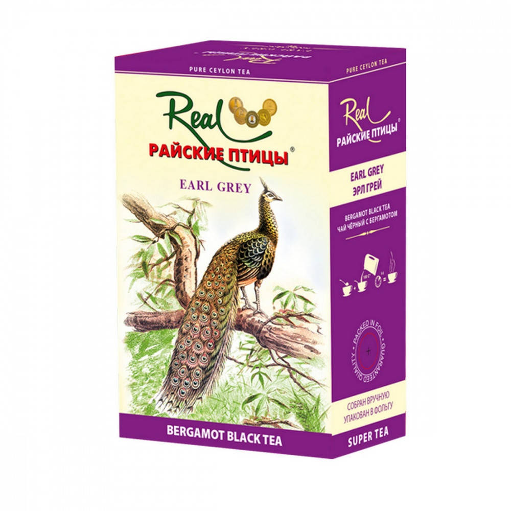 

Чай Real Райские птицы Earl Grey чёрный с бергамотом среднелистовой 100 грамм