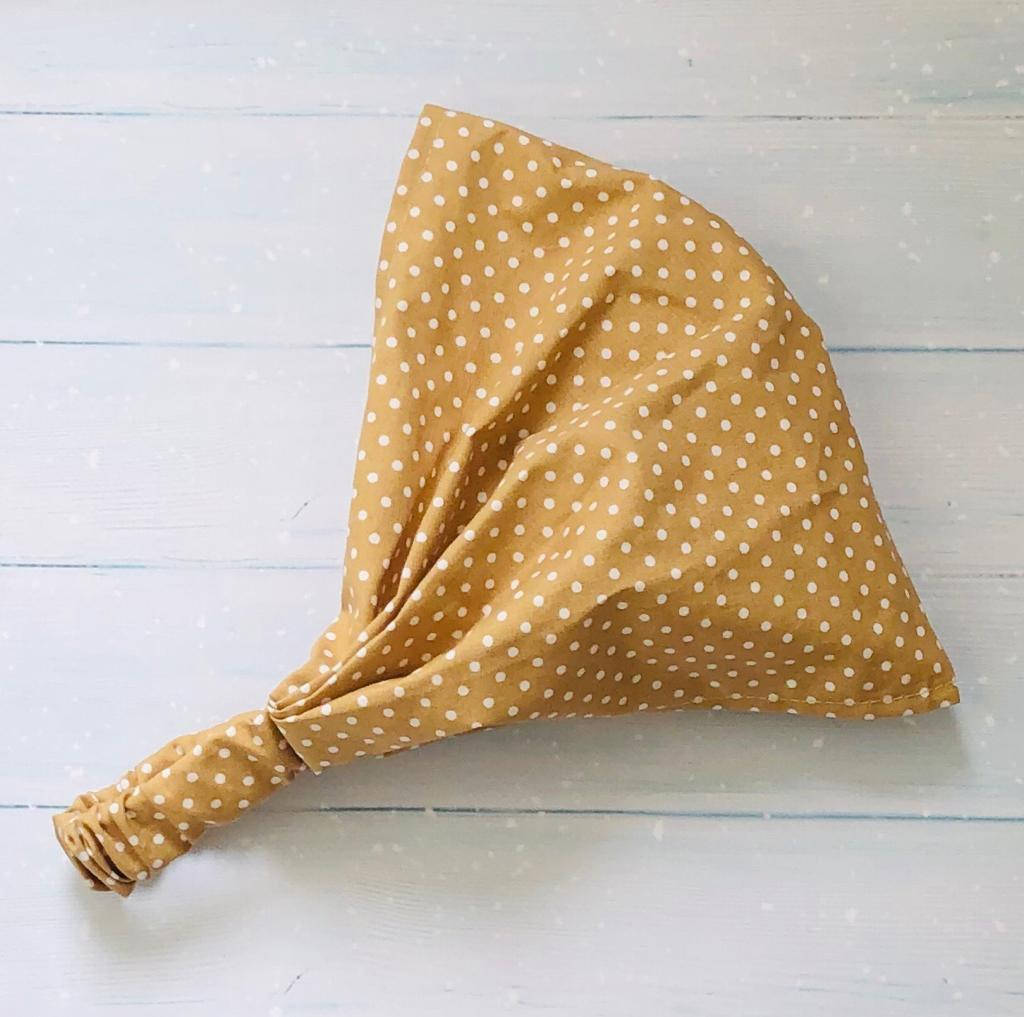 

Косынка - повязка детская на голову летняя в горошек Косынка для девочки на голову бежевая, Бежевый