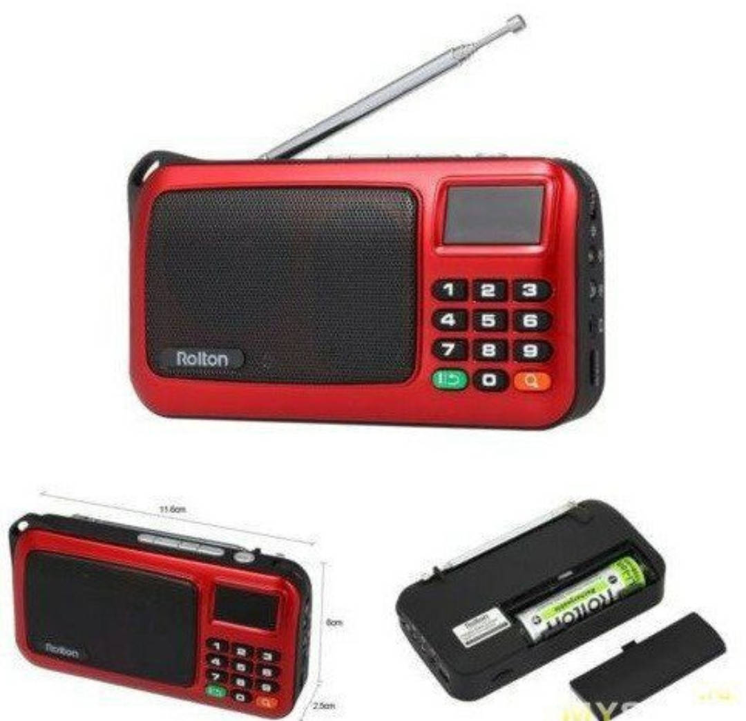 

Многофункциональный радиоприемник радио Rolton W405 Red FM MP3 ЖК-дисплей.