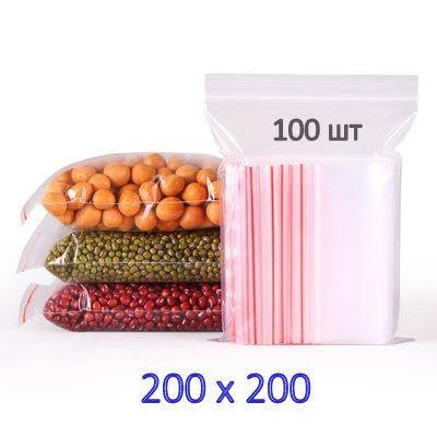 

Пакеты с замком ziplock 200х200 мм (100шт), Прозрачный