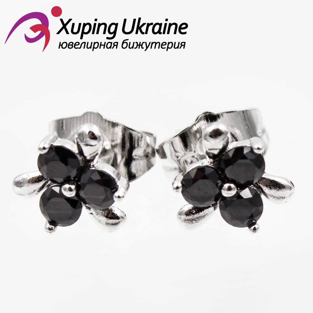 

Серьги-гвоздики родиум 0,9 см черный