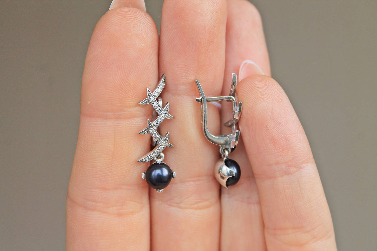 

Серебряные серьги Клико