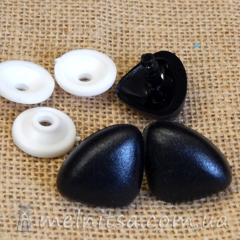 

Носик для плюшевых мишек 27х21 мм + крепление, черный матовый