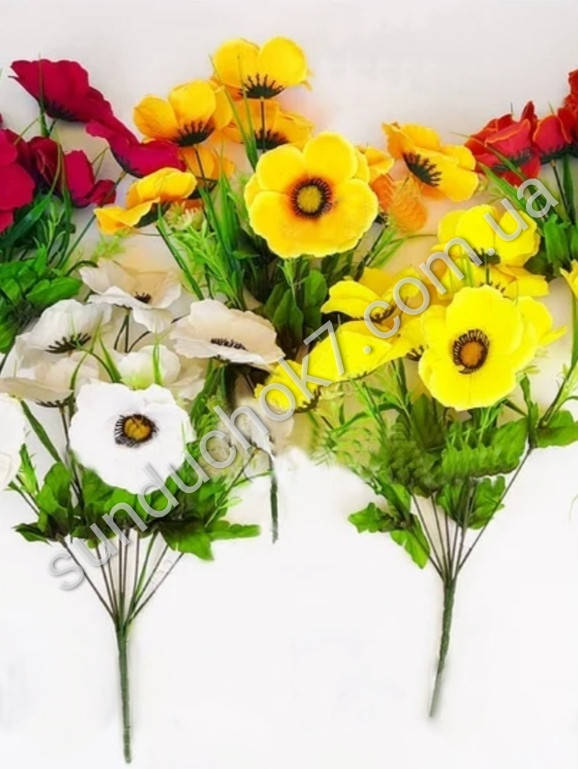 

Искусственные цветы Букет Маков, 9 голов, 400 мм