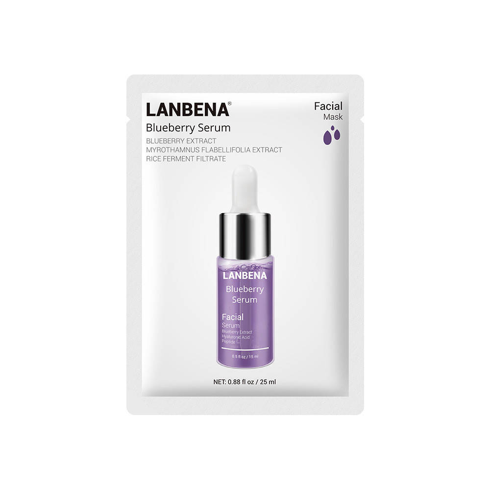 

Антивозрастная сывороточная маска для лица с экстрактом черники Lanbena Blueberry Serum Facial Mask, 25мл