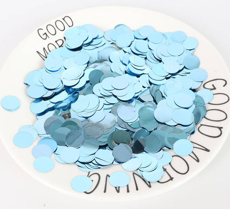 

Конфетти кружочки голубой металлик 15 мм, 1 кг (Китай)