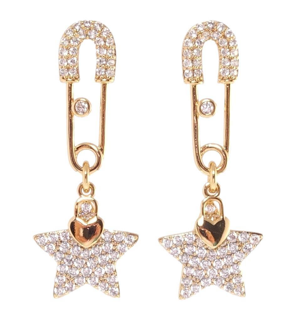 

Серьги Xuping QQMM Позолота 18K подвески на гвоздиках "Булавки со звездами"