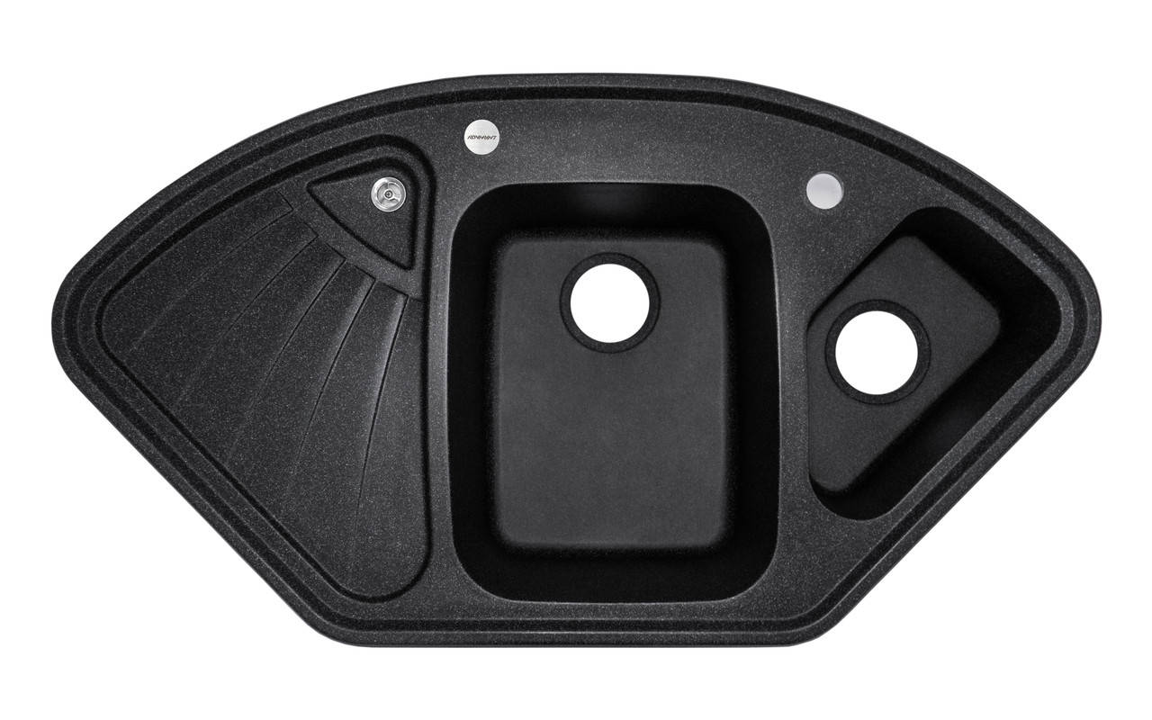 

Чёрная угловая мойка Adamant CONSENSUS 03 Black 10658, Черный