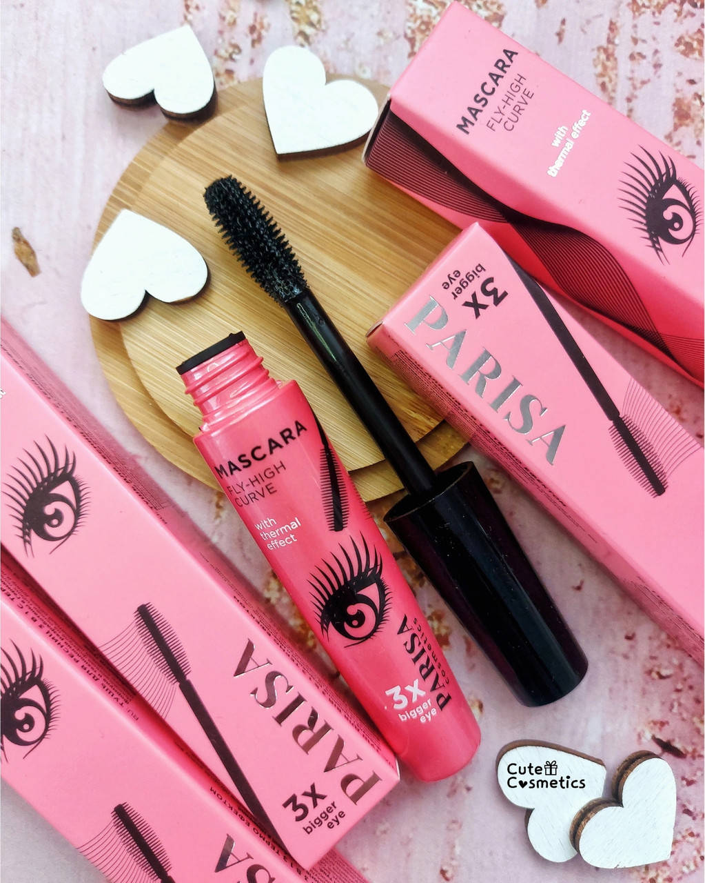 

Водостійка термо - туш для вій Parisa Cosmetics 3 in1 з термо - ефектом., Черный