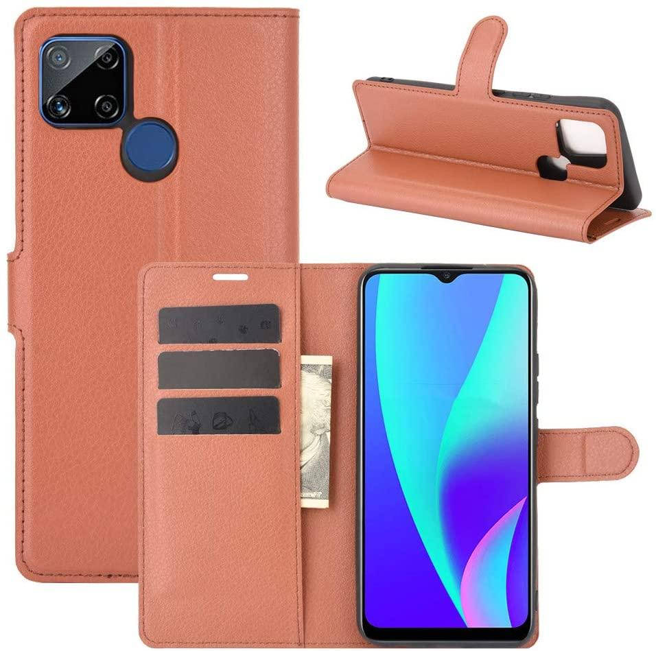 

Чехол IETP для Realme 7i книжка кожа PU с визитницей коричневый