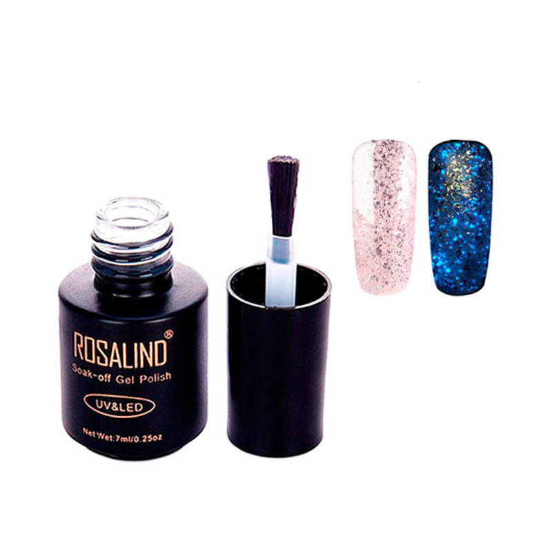 

Гель-лак Rosalind 7 мл, глиттер светящийся А175 пион