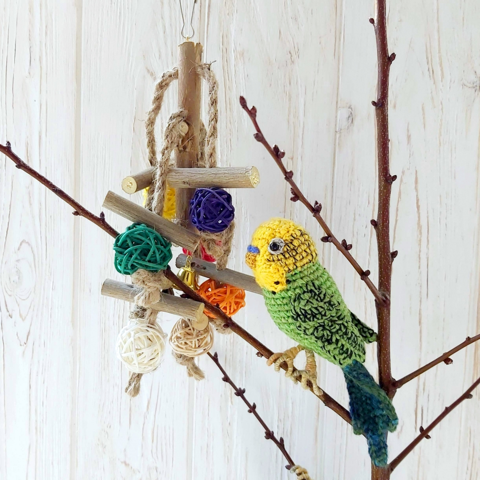 

Игрушка Осьминог для попугаев с колокольчиком 25см Zelena Zoo