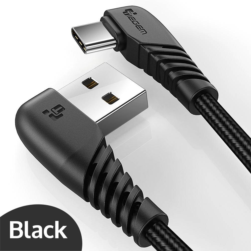

Кабель быстрой зарядки Quick Charge 3A Tiegem USB - Type-C 1 метр DR2123 Черный