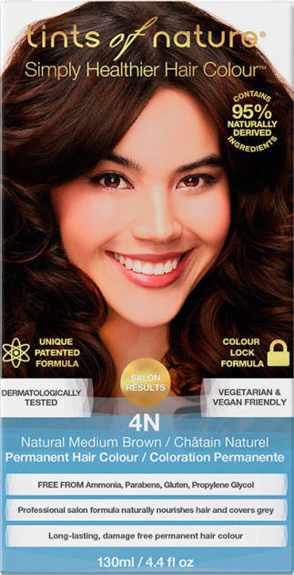 

Стойкая краска для волос - Средний шатен 4N NATURAL MEDIUM BROWN TINTS OF NATURE