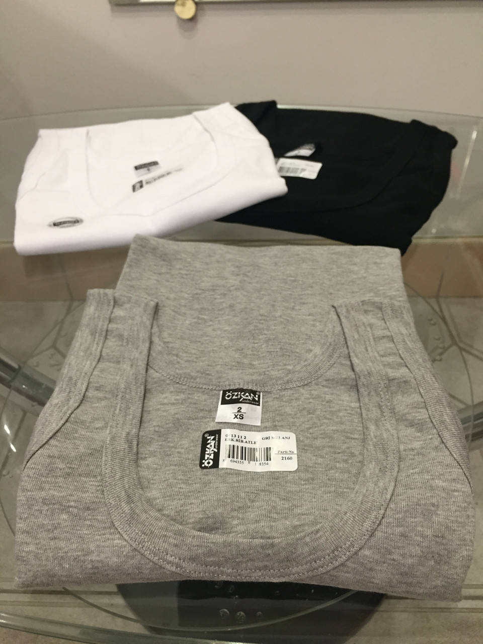 

Майка серая и черная мужская бельевая Ozkan