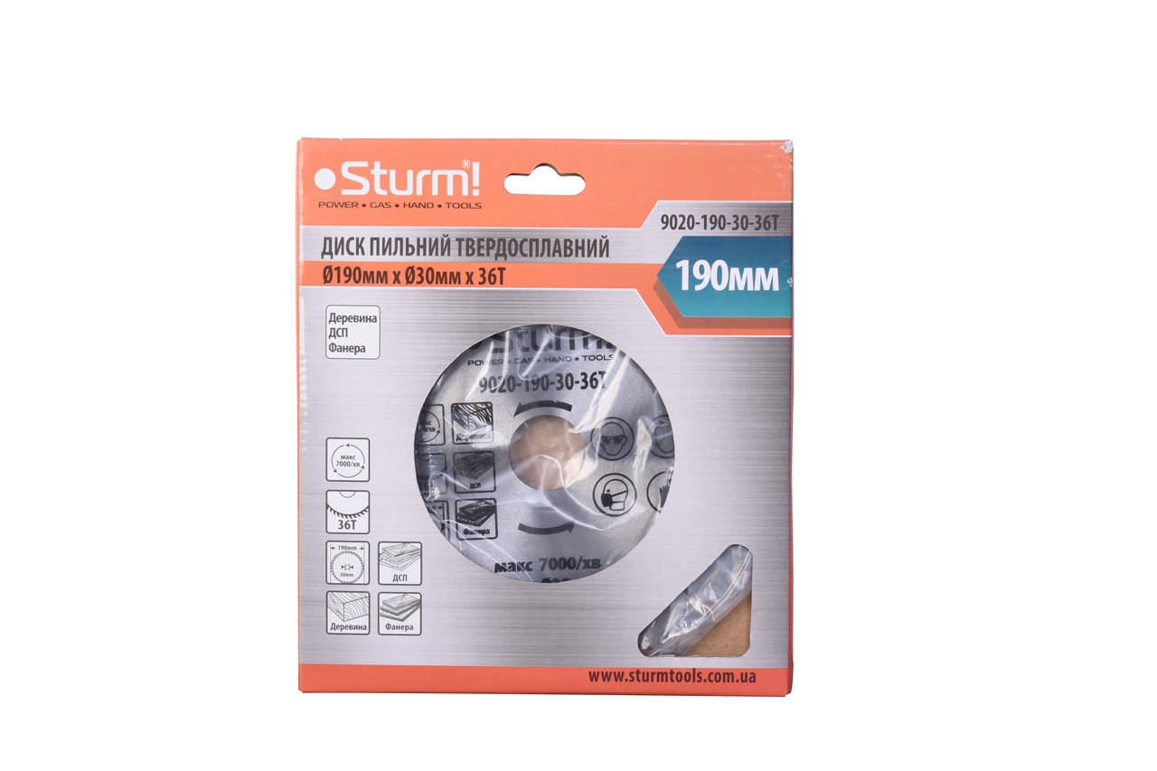 

Диск пильный по дереву Sturm 9020-210-30-36T, 210х30 мм 36 зуба