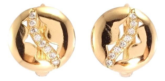 

Серьги Xuping Позолота 18K колечки "Круги с волнистыми дорожками циркония"