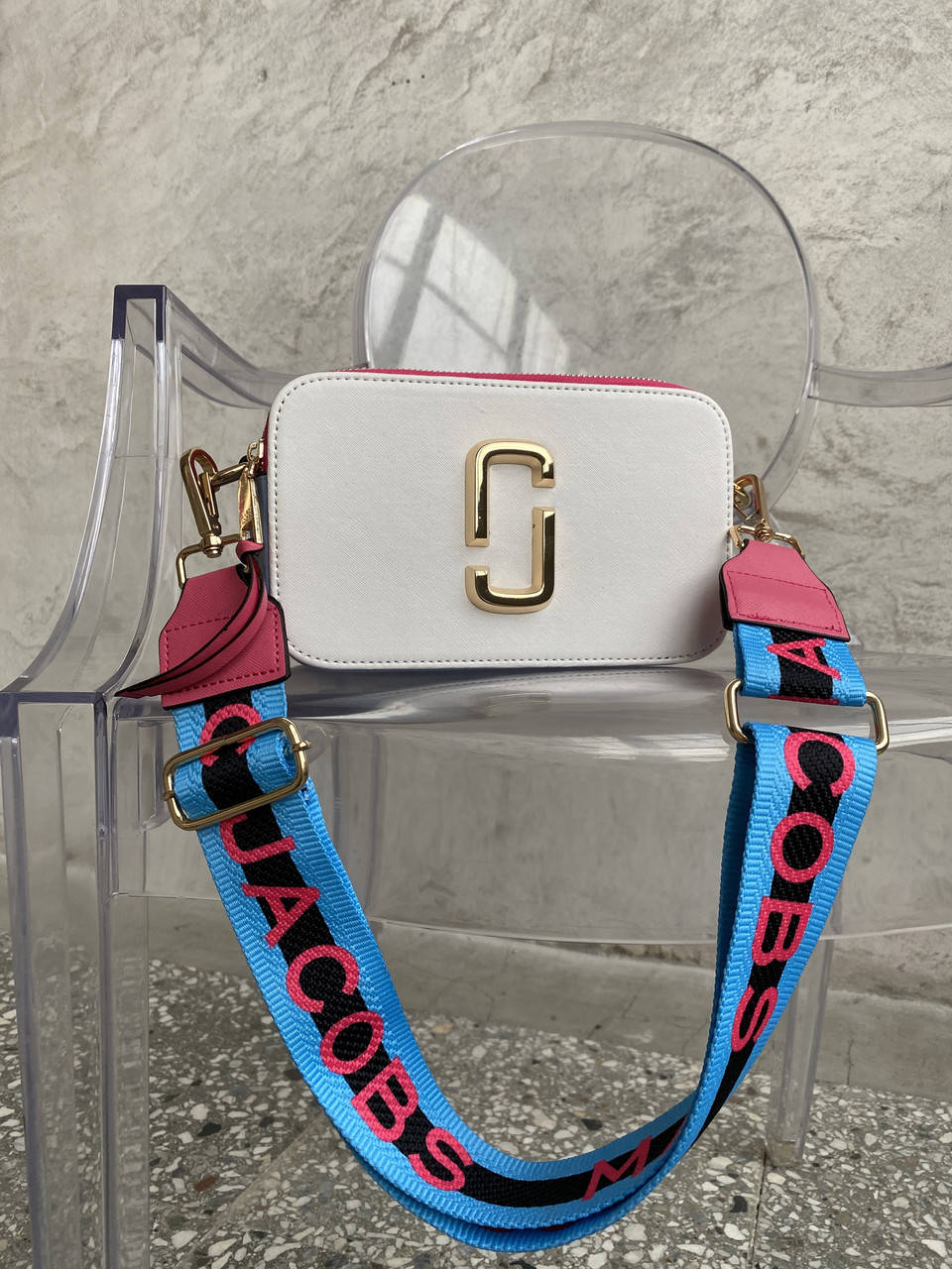 

Сумка Женская Marc Jacobs Snapshot White Pink Белого Розового Цвета, Белый