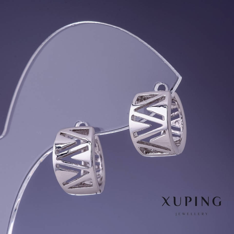 

Серьги Xuping 12х10мм "родий"
