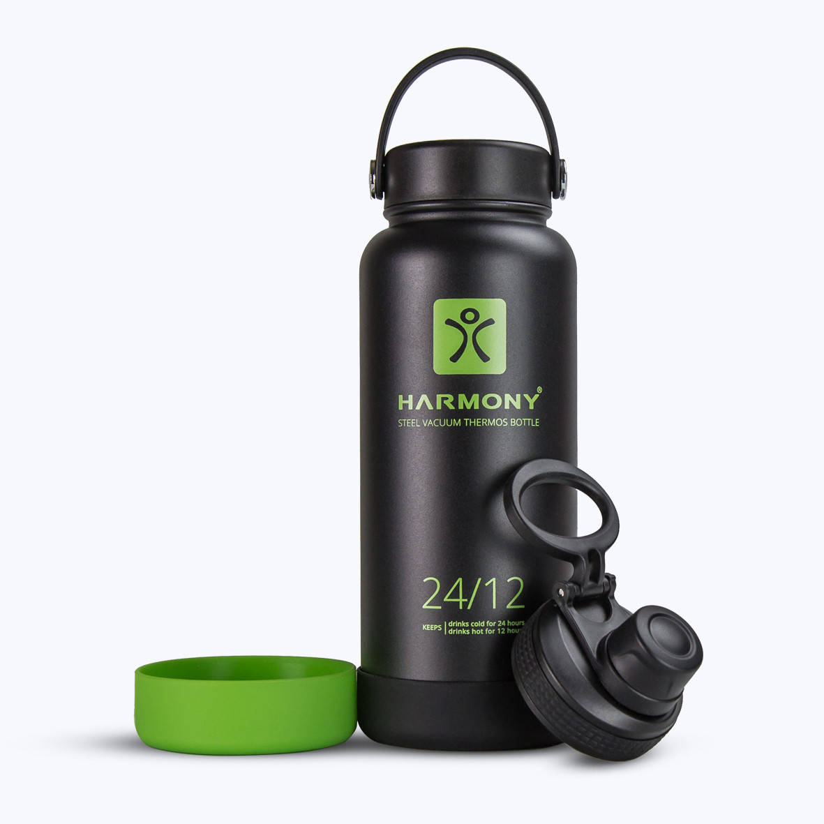 

Стальной Термос Harmony Black 1 л. с двойными стенками и вакуумной изоляцией.